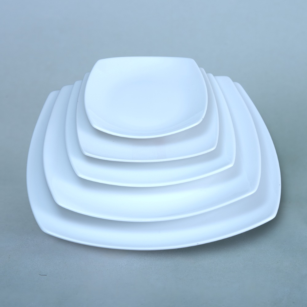 Pacific Square Plates in SuperWhite Porcelain – 5 Sizes