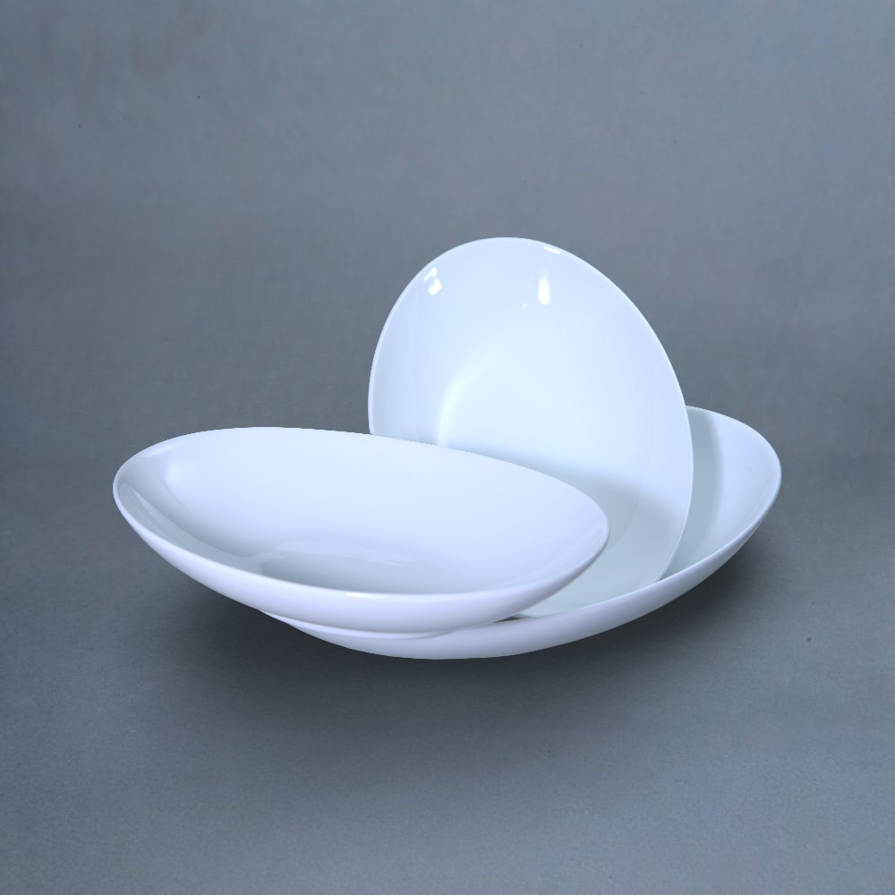 Fusion Oval Curry Bowls in white porcelain for hotels